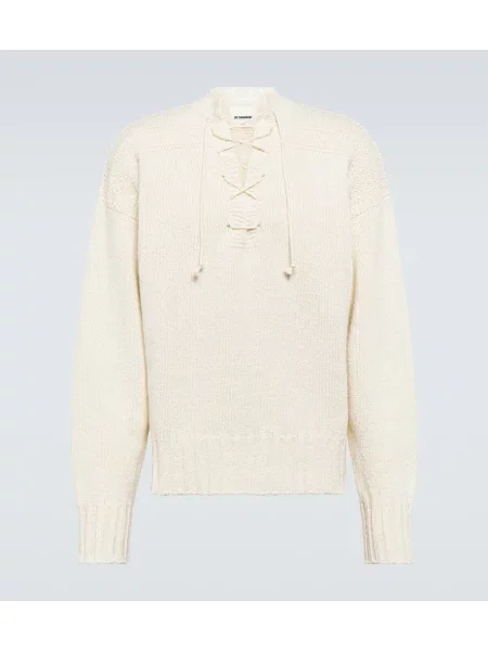 Pulover Jil Sander de lână alb