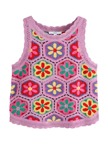 Next Top brodat galben miere / mov lavandă / roz / intens roșu