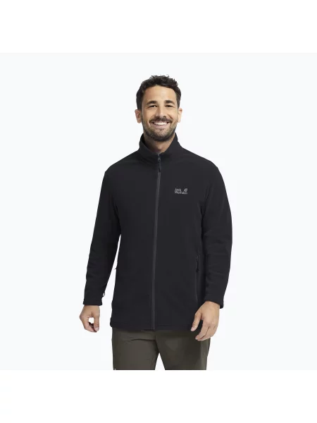 Hanorac din fleece Jack Wolfskin din fleece negru
