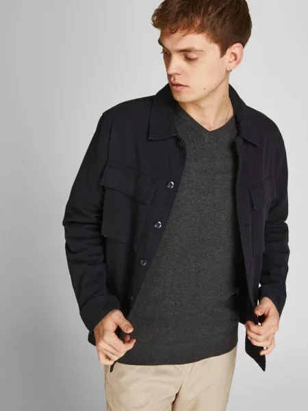 JACK & JONES Megztinis Emil antracito pilka