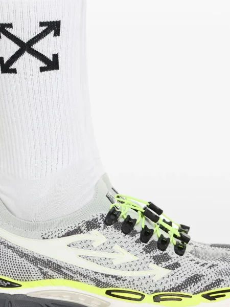 Sneakerși Off-white tricotate alb