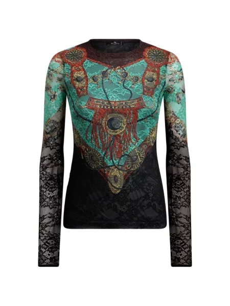 Pulover Etro cu imagine din jerseu negru