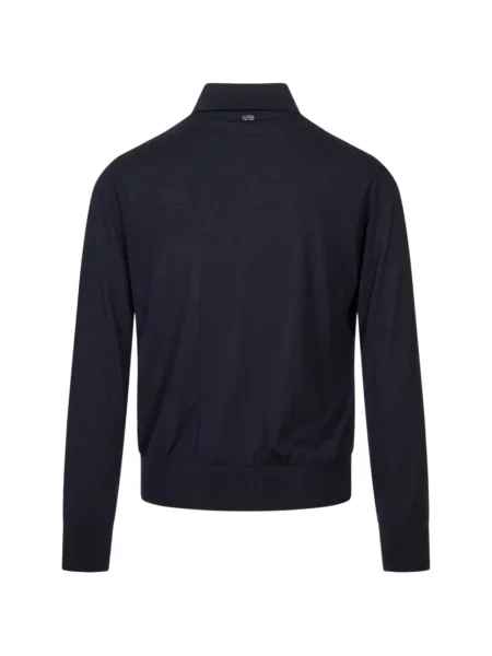 Lung tricou polo Agnona albastru