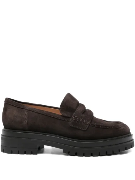 Pantofi loafer Gianvito Rossi din piele de căprioară maro