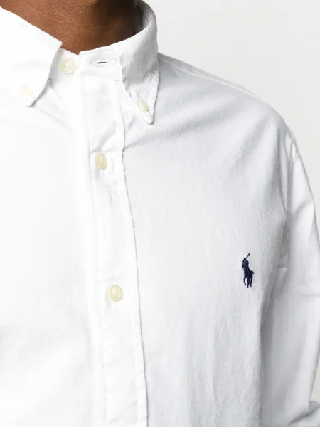 Риза Polo Ralph Lauren с копчета на яката бяло
