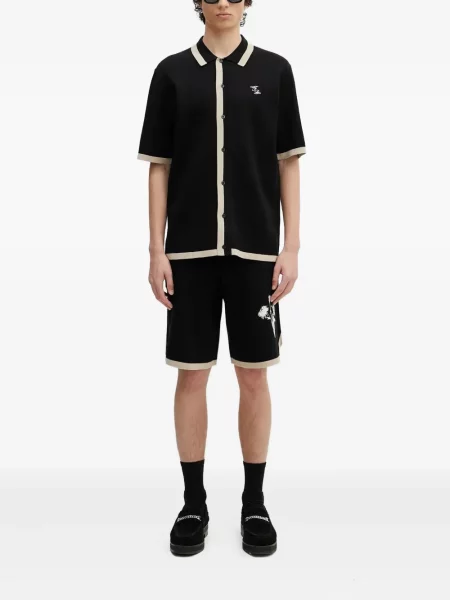 Cămașă Filling Pieces cu model floral tricotate cu imagine negru