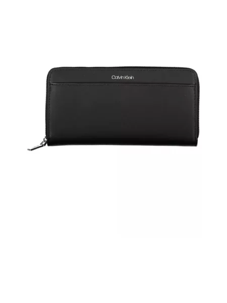 Lniany portfel Calvin Klein czarny
