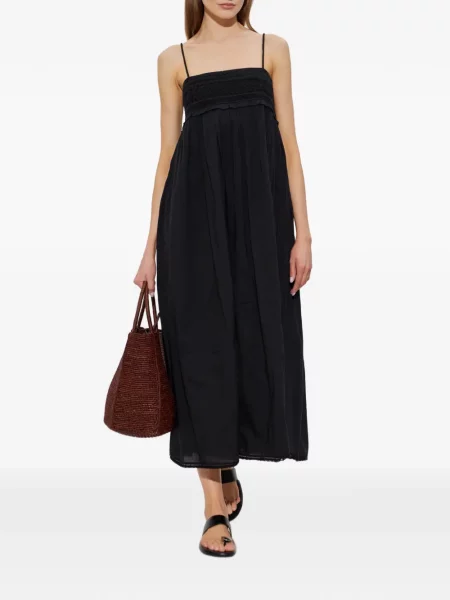 Rochie midi Posse cu volane negru