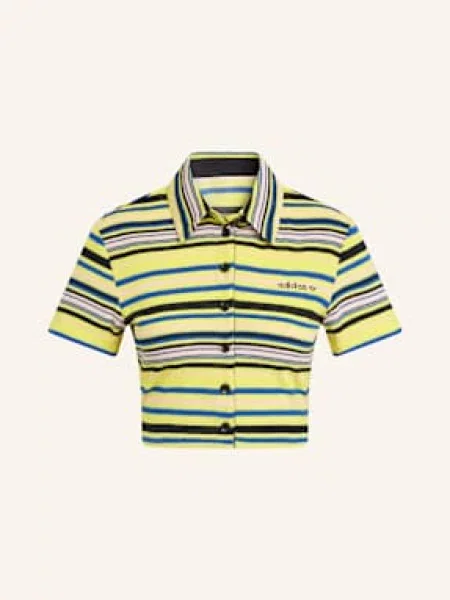 Adidas Originals Krótka Koszulka Polo Striped Towel Button Up Z Frotte gelb czarne