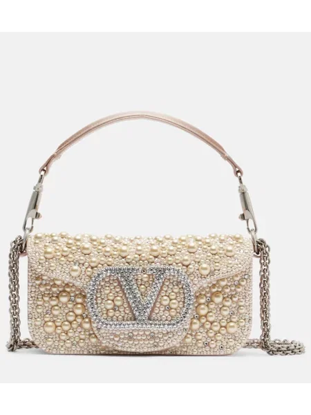 Satynowa mała torebka Valentino Garavani biała