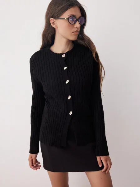 Trendyol Geacă tricotată negru