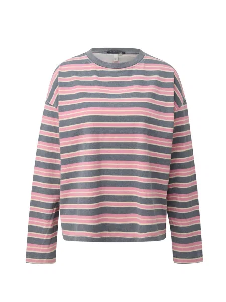 QS Tricou crem / închis / roz gri