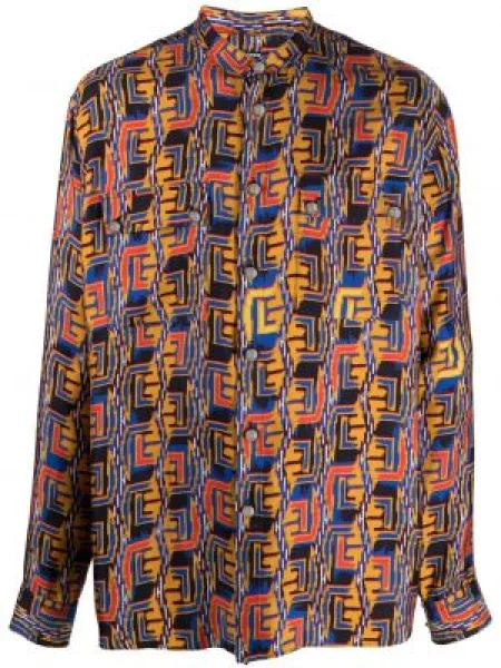 Cămașă Balmain cu imagine albastru