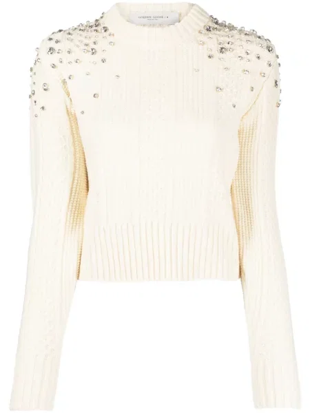 Pulover Golden Goose de lână de cristal auriu