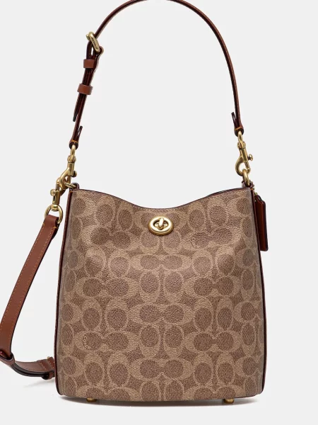 Geanta de piele Coach din piele bej