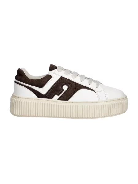 Sneakersy Furla sznurowane skórzane beżowe