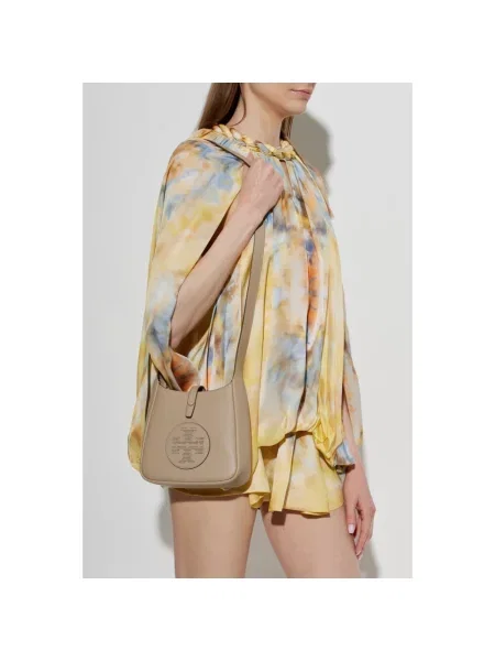 Torebka crossbody Tory Burch skórzana brązowa
