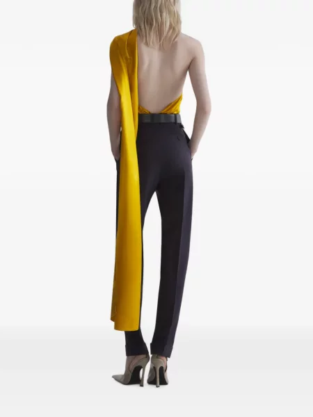 Top Mugler cu spatele deschis galben