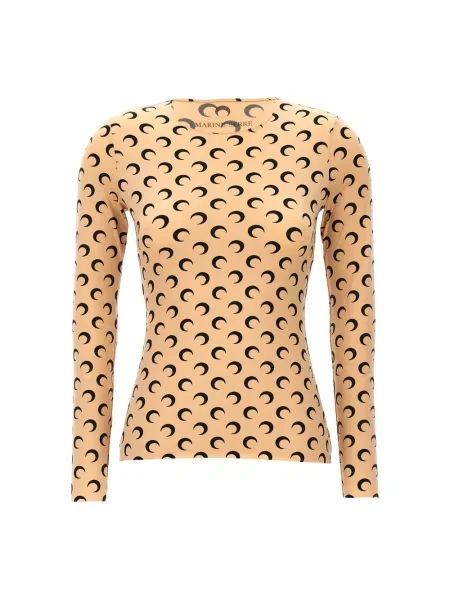 Top Marine Serre z dżerseju z dekoltem w kształcie litery U z nadrukiem beżowy