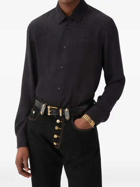 Cămașă Versace din satin negru