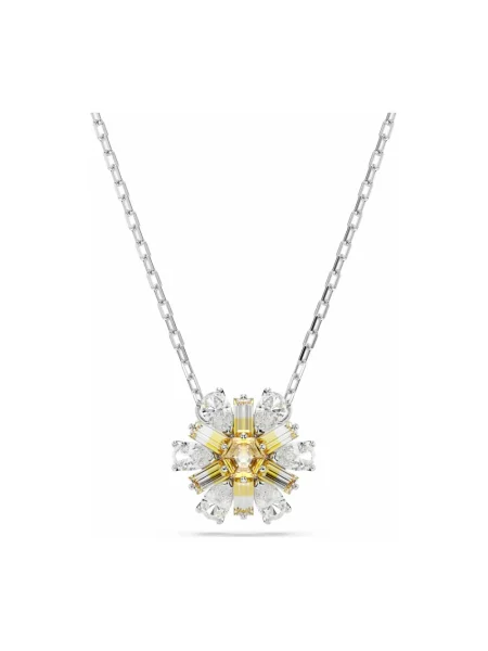 Naszyjnik Swarovski w kwiatki szary
