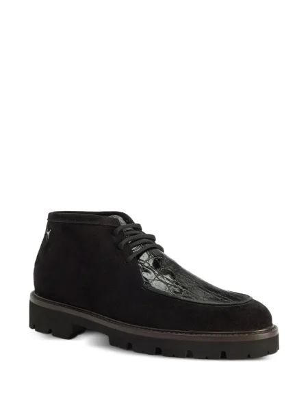 Botine Giuseppe Zanotti cu șireturi din piele de căprioară negru