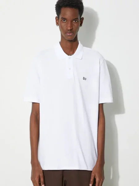 Woolrich polo Classic American Polo gładki biały