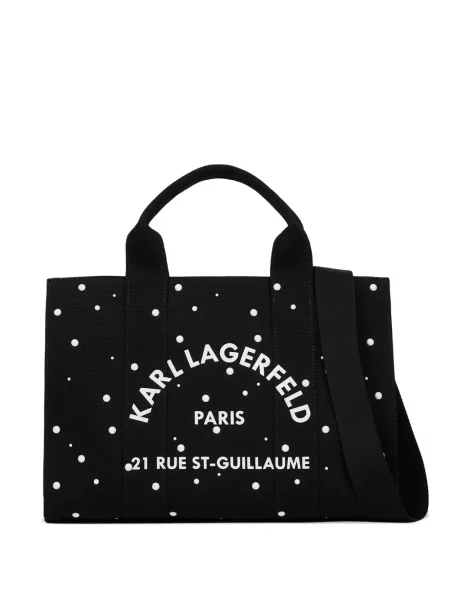 Geantă shopper Karl Lagerfeld cu perle negru