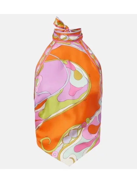 Top Pucci de mătase cu gât halter