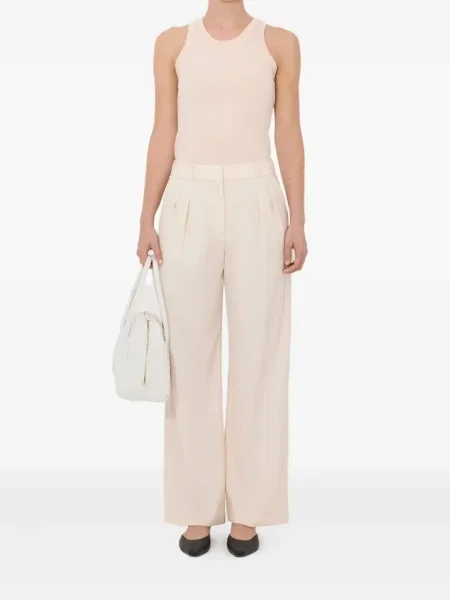 Pantaloni Loulou De Saison plisate roz