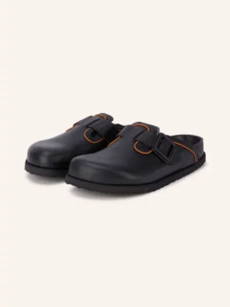 Birkenstock Mules Boston Leather Buckle / koňaková černá