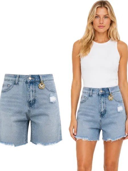 Pantaloni scurți din denim M.sara alb