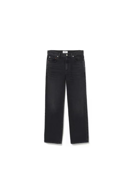 Lniane jeansy Agolde czarne