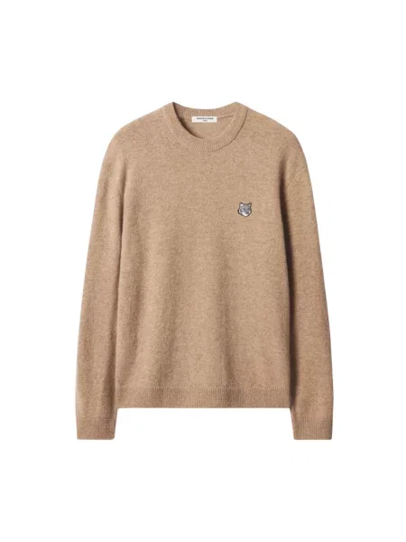 Sweter Maison Kitsune wełniany beżowy