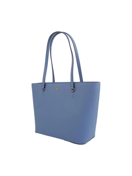 Lauren Ralph Lauren torebka shopper skórzana niebieska
