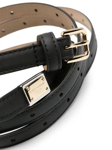 Iš natūralios odos diržas Dolce & Gabbana juoda