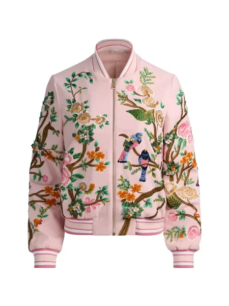 Geacă bomber Alice + Olivia cu model floral roz