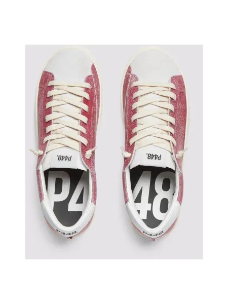 Sneakersy P448 skórzane czerwone
