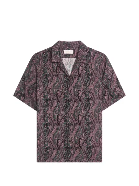 Cămașă Dries Van Noten cu broderie din jacard violet