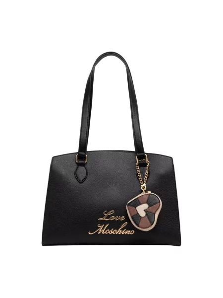 Love Moschino torebka shopper z imitacji skóry czarna
