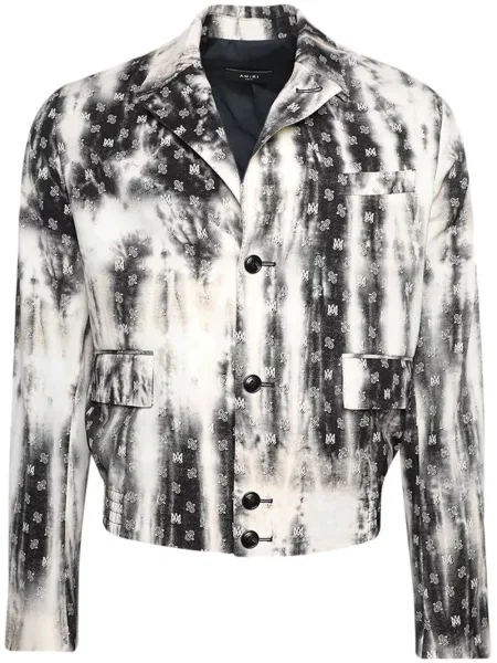 Geacă Amiri de lână cu imagine negru