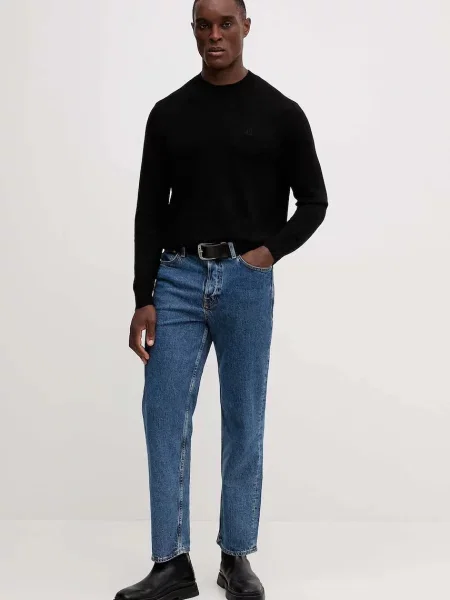 Armani Exchange Pulover s primesjo svile črna