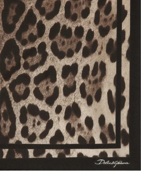Fular Dolce & Gabbana cu imagine cu model leopard maro