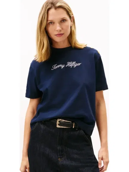 TOMMY HILFIGER Tricou bleumarin alb