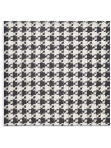 Svileni šal Burberry s houndstooth uzorkom crna