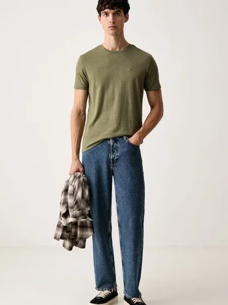Tommy Jeans tričko pánske zelená