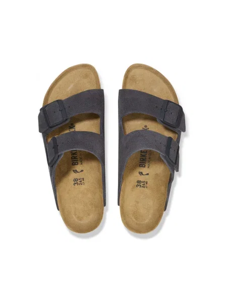 Zamatové sandále Birkenstock čierna