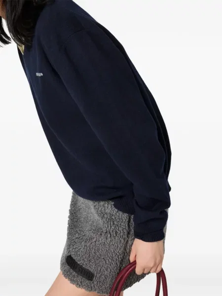 Fustă Miu Miu din fleece gri