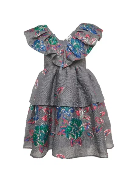 Rochie mini Ganni din jacard gri