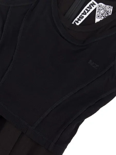 Top Natasha Zinko asimetric negru